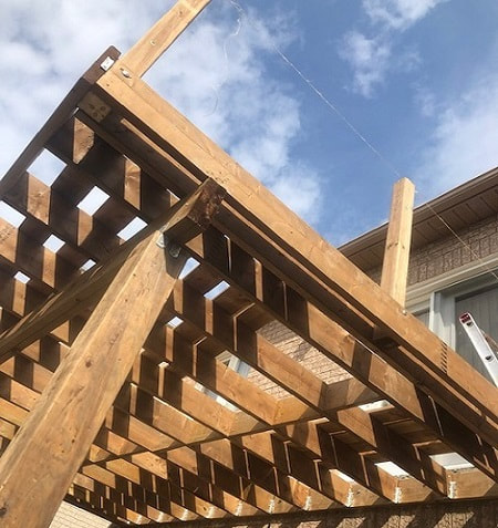 Deck structure in progress Caledon